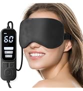 Ezona Heated Eye Mask, Warm Eye Compress Mask, USB Electric Eye Heating Pad with Temperature & Ti...