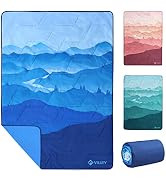 VILLEY Picnic Blanket, 3-Layer Camping Blanket 52"x75", Machine Washable, Water Repellent and San...