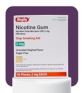 Rugby Nicotine Gum - Nicotine Polacrilex Gum USP, 2 Mg (Nicotine) - Stop Smoking Aid - Uncoated O...