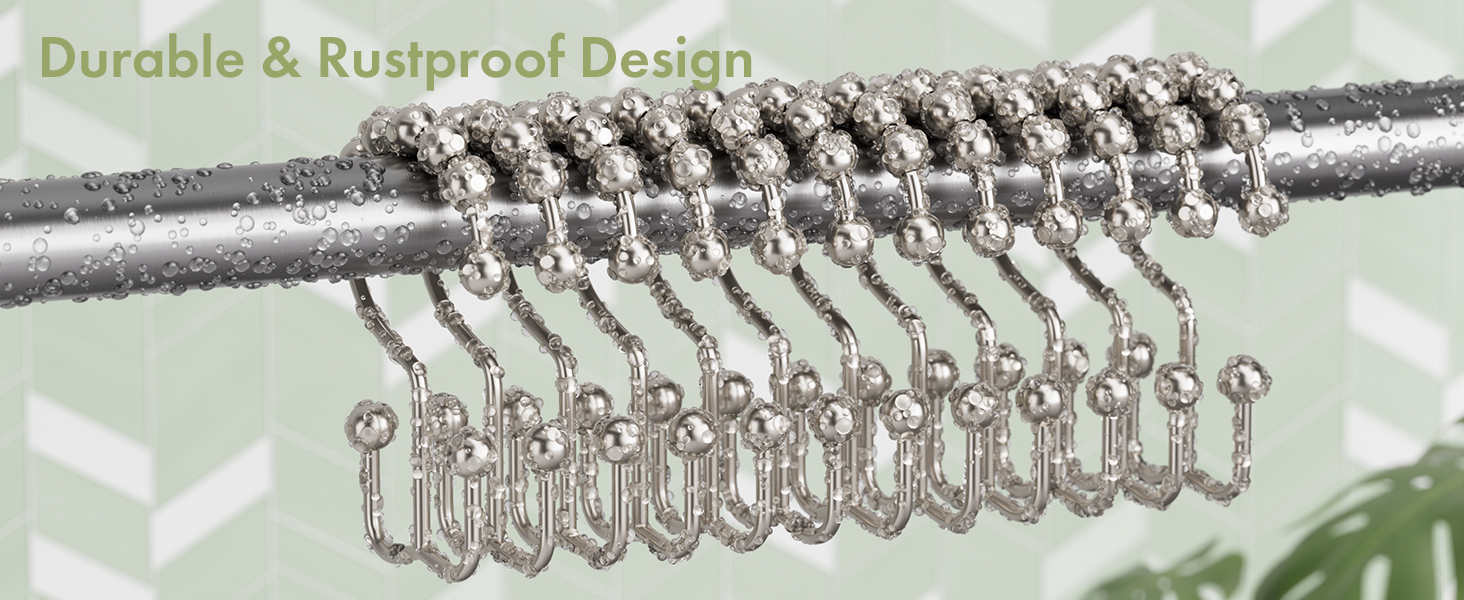 Amazer Double Shower Curtain Hooks