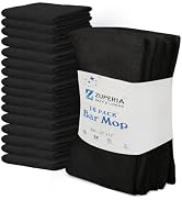 ZUPERIA Premium Bar Mop 16 Pack (12 x 12) - 100% Cotton Cleaning Towels Made with Ribbed Design f...