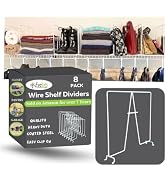 Evelots Tall Wire Shelf Dividers -8 Pack- Closet Storage & Organization for Office/Pantry/Garage ...