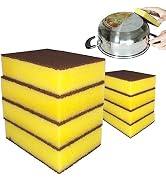 Krisler 8pc Yellow Carborundum Sponge Nano Emery Sponges Caspian Stone Pot Clean Brush Rust Erase...