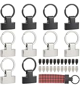CALFOVERA 2 Colors 10 Sets Key Fob Hardware with Split Ring and Screws 1 Inch Keychain Wristlet H...