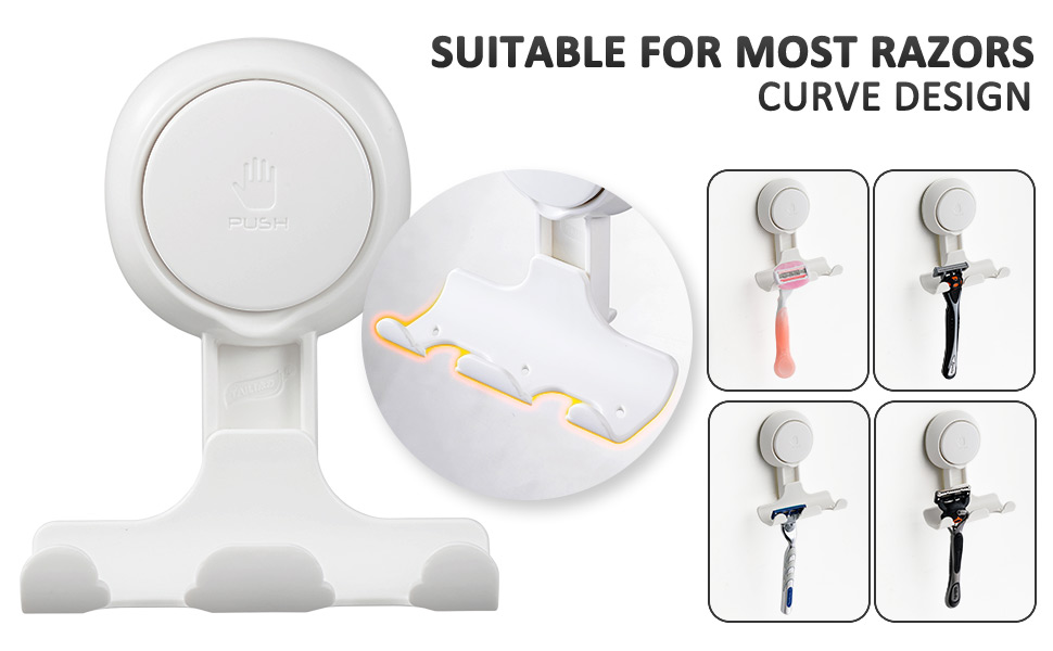 Razor Hook Suctino Cup Shower Suction Hook Razor Holder