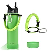 mininoo 24 oz Insulated Water Bottle with Straw, Stainless Steel Double Wall Vacuum with Straw Li...