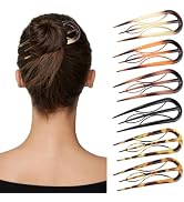 6 PCS French Hair Pins for Women - Large U-Shaped Hair Forks with Internal Teeth, Strong Hold for...