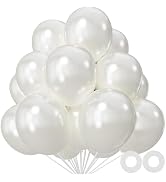 110pcs Pearl White Balloon 12 inch, Pearl white Latex Balloons for Birthday Party Baby Shower Wed...