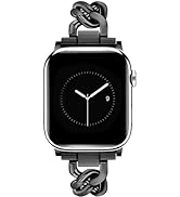 JR.DM Black Watch Bands for Women Compatible with Apple Watch 38mm 40mm 41mm 42mm(S10/11) Adjusta...