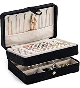 MODENGKONGJIAN Jewelry Organizer Box, 2-Layer Large Jewelry Storage Case, Portable Travel Jewelry...