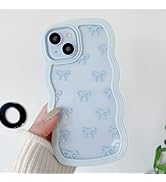 QLTYPRI Bow Case for iPhone 16, Clear Cute Ribbon Bow Phone Case Curly Wavy Aesthetic Phone Case,...