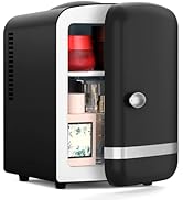 Xbeauty Retro Mini Fridge, Compact Refrigerator with 4L Capacity/6 Cans,Cooler & Warmer, Removabl...