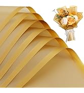 BEISHIDA 20 Pcs Flower Bouquet Wrapping Paper - Gold Waterproof Floral Wrap Paper for Florist Sup...