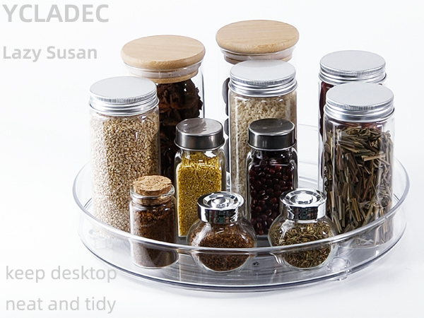 1 tier lazy susan turntable spice kitchen organizer