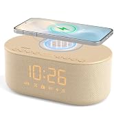 DreamSky Alarm Clock Radio with Wireless Charging and Bluetooth Speaker | Loud Alarm for Heavy Sl...