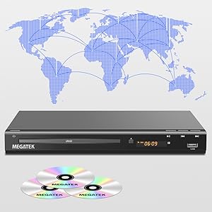 DuraPlay Multi-Region DVD player supports all regions with PAL/NTSC converter for any TV playback