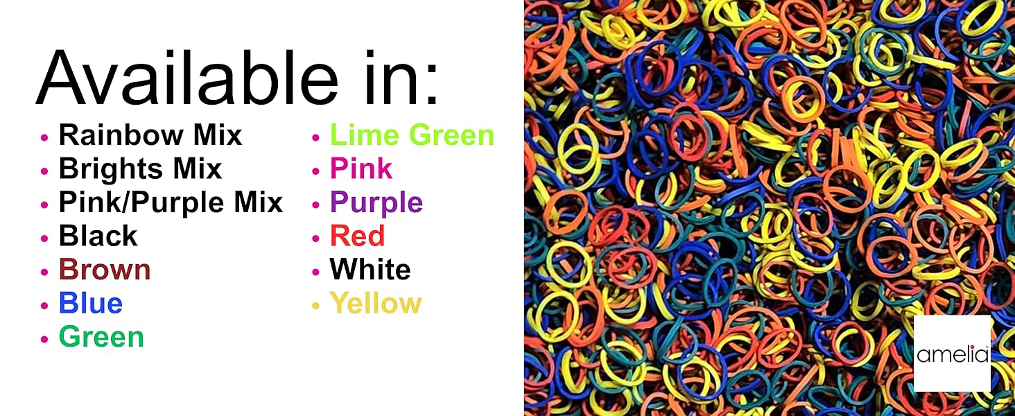 Amelia Rubber Hair Bands Are Available in a Variety of Colors and Mixes