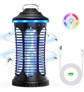 Rechargeable Bug Zapper Outdoor & Indoor, Mosquito Zapper, Fruit Fly Trap, Gnat Moths Catcher, 42...