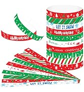 chiazllta 150 Pieces Christmas Wristbands Paper Waterproof Bracelets Wristbands For Events Christ...
