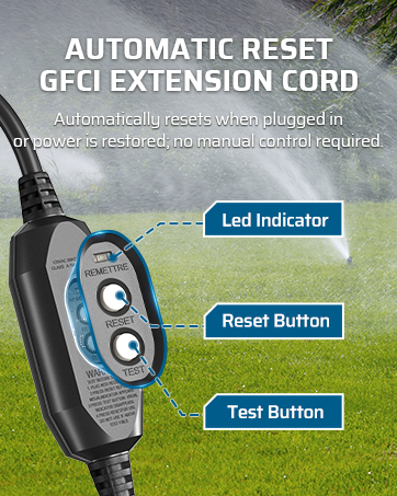 Automatic reset gfci extension cord