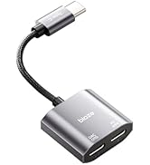USB C to Dual USBC Headphone and Charger Adapter, USB C Splitter 1 in 2 Out Male to Female Audio ...