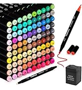 Taotree Alcohol Markers, 101 Colors Dual Tips Art Markers Pens Set, Chisel & Fine Sketch Pens, Ar...