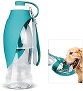 TIOVERY Dog Water Bottle, Portable Pet Water Dispenser Feeder Leak Proof with Drinking Cup Dish B...
