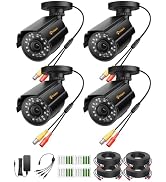 Anlapus 4-Pack 1080P Security Cameras for 2MP, 5MP, 4K Analog Surveillance DVR System, 80ft Night...