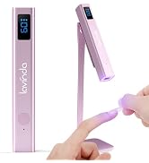 Lavinda Handheld UV Light for Gel Nails with Stand, Mini Nail Lamp with LCD Display, Portable Cor...