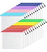 SUNEE Mesh Zipper Pouch 9x13 in (6 Colors, 24 Packs),Extra Large Water-Resistant Zip Bag for Scho...