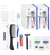 50Pack Basic Toiletry Kits, Individually Wrapped,12-IN-1 Personal Hygiene Kit Bulk Homeless Care ...