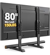 Universal TV Stand Mount for 24-80 inch Flat or Curved TVs, Height Adjustable TV Legs, Steel Tabl...