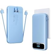 12000mAh Lightweight-Portable-Charger-Power-Bank with Built-in Cables and AC Wall Plug, PD20W USB...