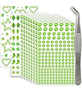NIACONN 1760 Pcs Green Hair Jewels Face Gems Stick on, Self Adhesive Glitter Rhinestones Stickers...