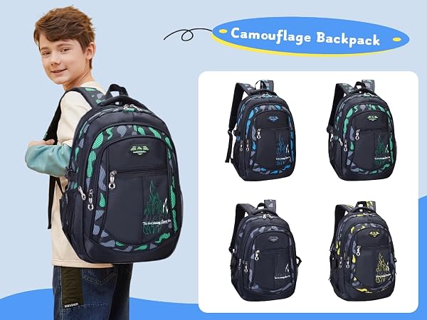 kids backpacks for boys school bag camouflage