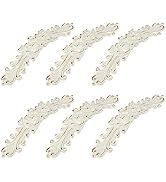Pastlla 6Pcs 5" Hole to Hole Euro Rose Decorative Cabinet Pull Handles Ivory Vintage Kitchen Zinc...