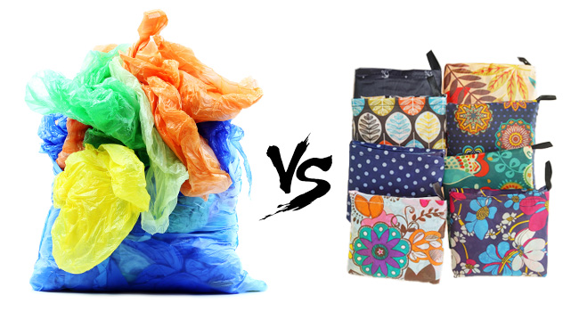 plastic bag VS reusable bag