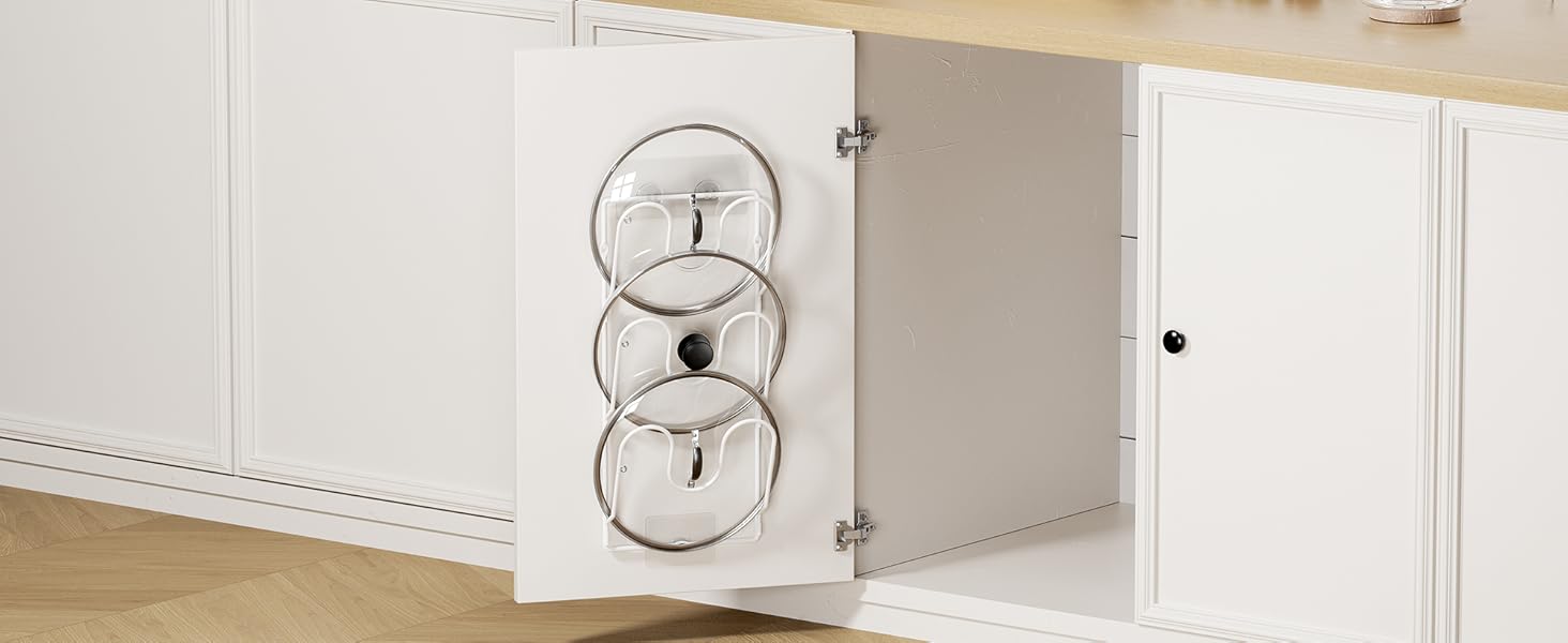 pot lid organizer for cabinet