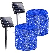 Extra-Long 144FT Solar String Lights for Outside, 2 Pack 400LED Solar Fairy Lights Outdoor Waterp...