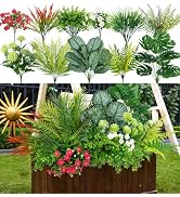 Besteek 20 Pcs Artificial Plants Outdoor Fake Plants UV Resistant Artificial Flowers Greenery Ste...