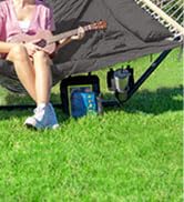 ANOW 2 Person Hammock with 12FT Heavy Duty Steel Stand, Double Cotton Rope Hammock with Detachabl...