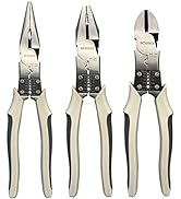 BOOSDEN 3 Pcs Multi Tool Pliers, Linesman Pliers, Diagonal Cutters Wire Cutters, Needle Nose Plie...