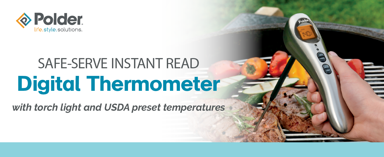 Polder Safe-Serve Instant Read Digital Thermometer
