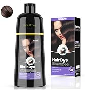 BELEZALIB Dark Brown Hair Dye Shampoo, Hair Color Shampoo 3 in 1, Semi-Permanent Gray Hair Covera...