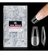 UNA GELLA Coffin Nails Tips, 216 PCS Soft Gel Nail Tips Coffin Half Matte Full Cover False Nails ...