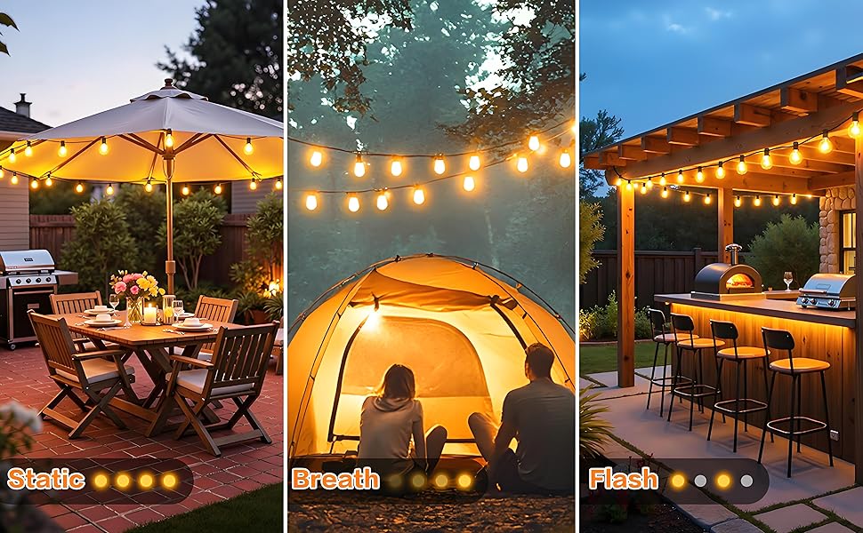 200ft remote outdoor string lights for Patio