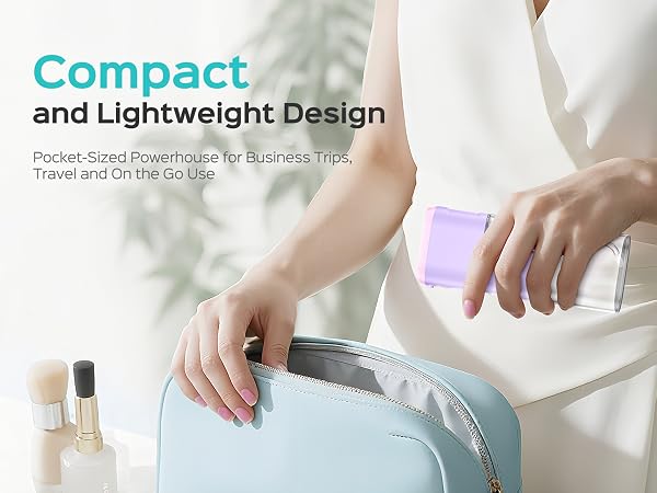 COSLUS Mini Water Flosser for Travel: Portable Compact Design, Cordless Oral Irrigator for Braces