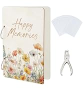 SUPERDANT Happy Memories Greeting Card Organizer Watercolor Flowers Greeting Card Binder Wooden C...
