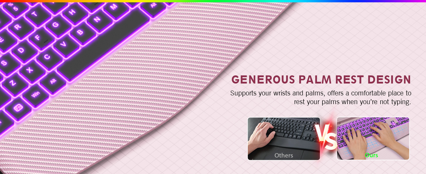 plam rest wireless keyboard