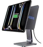 YICOSUN 18W Wireless Charging iPad Desk Stand, Precision Magnetic, Suction Cup Base, 360° Rotatin...